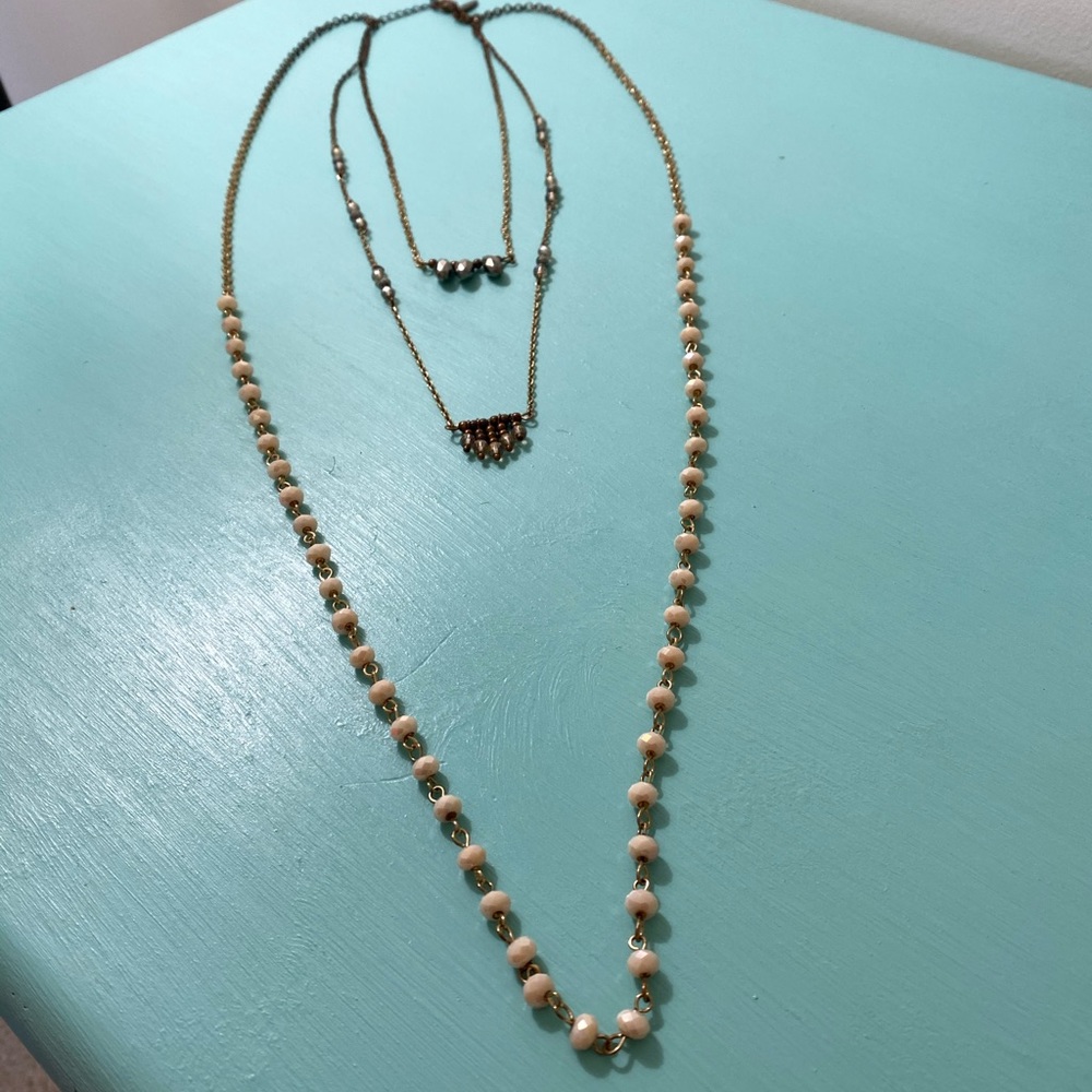 Stacked Beaded and Jeweled Necklace